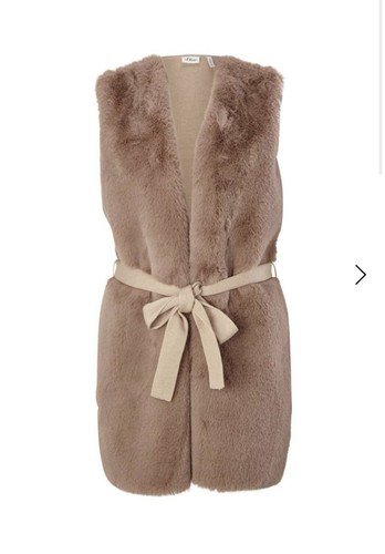 Oliver kunstfell weste beige - s.oliver,